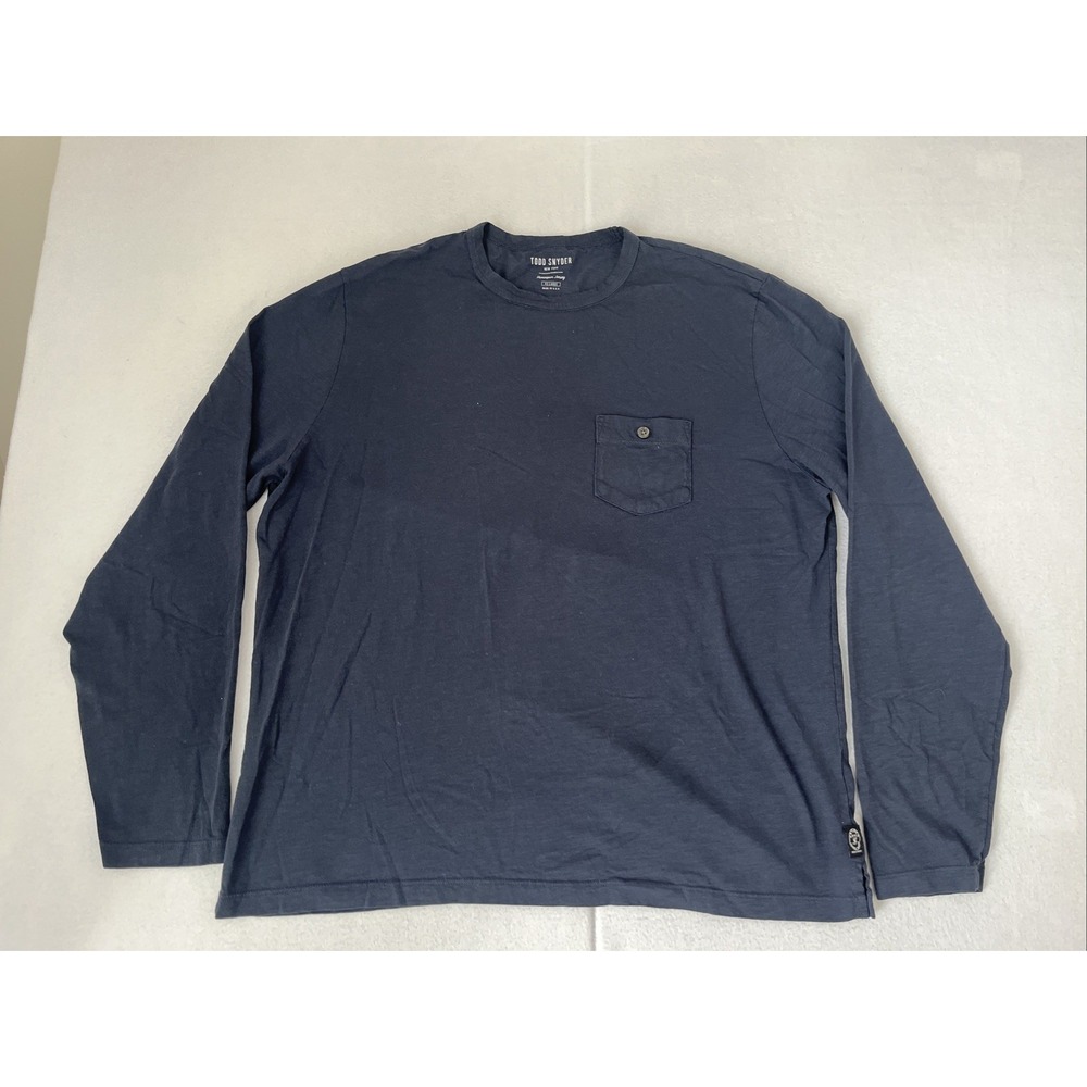 Todd Snyder Homespun Jersey Made in LA Long Sleeve Tee T-Shirt Navy Size XXL